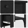 vidaXL Bedside Cabinet with Drawer 2 pcs Black Oak 33.5 x 36 x 70 cm