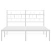 vidaXL Metal Bed Frame without Mattress with Headboard White 160x200cm