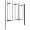 vidaXL Garden Fence with Spear Top Steel 1603.5x150 cm Black