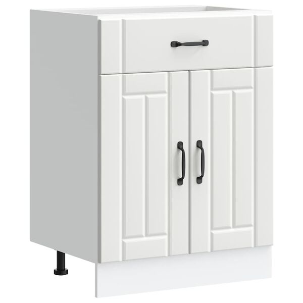 vidaXL Kitchen Base Cabinet Lucca White Engineered Wood