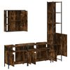 vidaXL 4 Piece Bathroom Cabinet Set Smoked Oak Engineered Wood