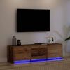 vidaXL TV Cabinet with LEDs Old Wood 140 x 34 x 40 cm Engineered Wood