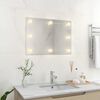 vidaXL Wall Frameless Mirror with LED Lights Rectangular Glass