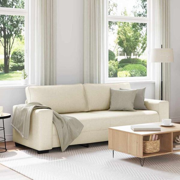 vidaXL Sofa Beige 221 x 77 x 82 cm Linen
