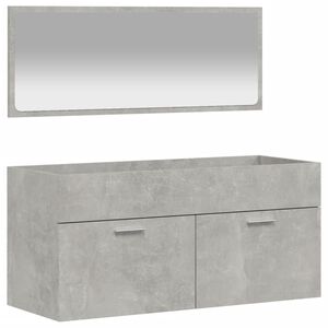 vidaXL Bathroom Cabinet with Mirror Concrete Grey Engineered Wood