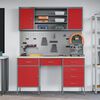 vidaXL Work Cabinet with Drawer 8 pcs Red Engineered Wood and Steel