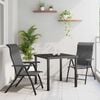vidaXL Garden Dining Set 3 pcs Grey Powder-Coated Steel