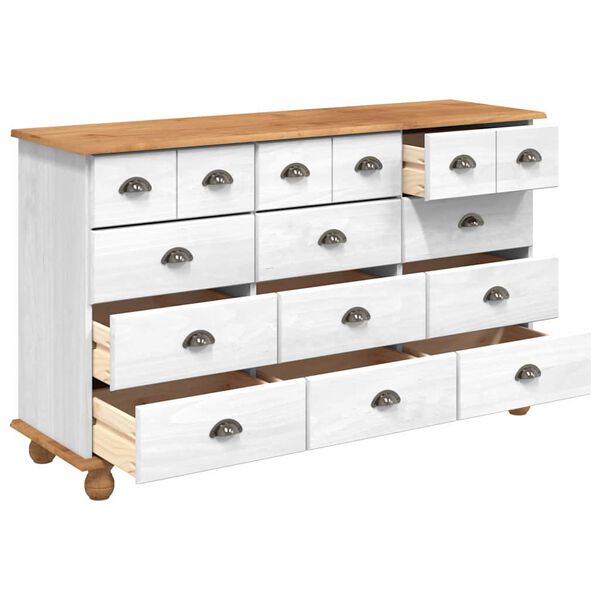 vidaXL Chest of Drawer ASKIM White 79 x 40 x 133.5 cm Solid Pine Wood