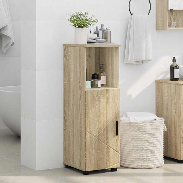 vidaXL Bathroom Cabinet with Storage Sonoma Oak 30 x 35 x 95 cm