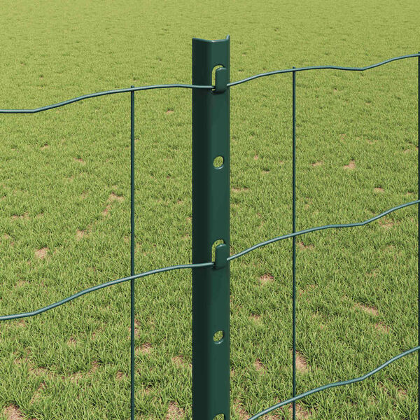 vidaXL Fence with Post Green 1.2 x 10 m Steel