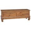 vidaXL TV Stand with Drawer Natural 110 x 35 x 40 cm Solid Teak Wood