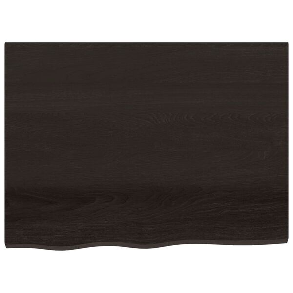 vidaXL Table Top Dark Brown 80x60x(2-4) cm Treated Solid Wood Oak