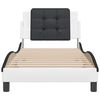 vidaXL Bed Frame without Mattress "Zadar" White and Black 90x190 cm Single Faux Leather