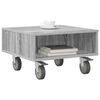 vidaXL Side Table with Wheels Grey Sonoma 50 x 50 x 30 cm