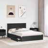 vidaXL Storage Bed with Headboard Black 150 x 200 cm Engineered Wood