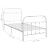 vidaXL Bed Frame without Mattress White Metal 100x200 cm