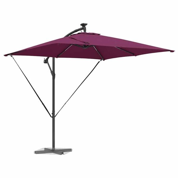 vidaXL Cantilever Banana Parasol Bordeaux red 249 x 249 x 250 cm