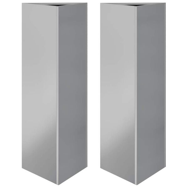 vidaXL Garden Planters 2 pcs Triangular 30x26x75 cm Galvanized Steel