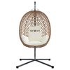 vidaXL Hanging Egg Chair Light cream 104 x 100 x 191 cm Poly Rattan