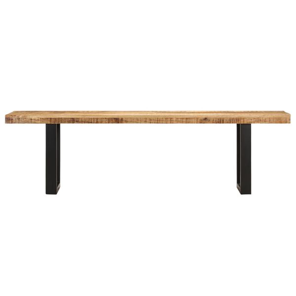 vidaXL Bench 160 cm Solid Rough Mango Wood and Steel