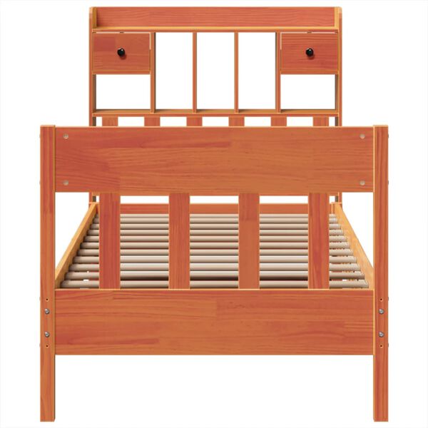 vidaXL Bed Frame without Mattress Wax Brown 100x200 cm Solid Wood Pine