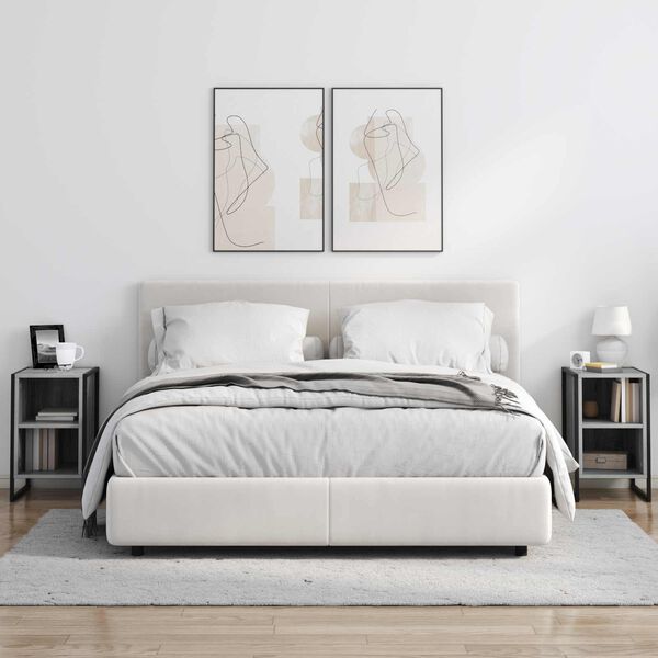 vidaXL Bedside Table Grey Sonoma 39.5 x 30 x 50 cm Engineered Wood