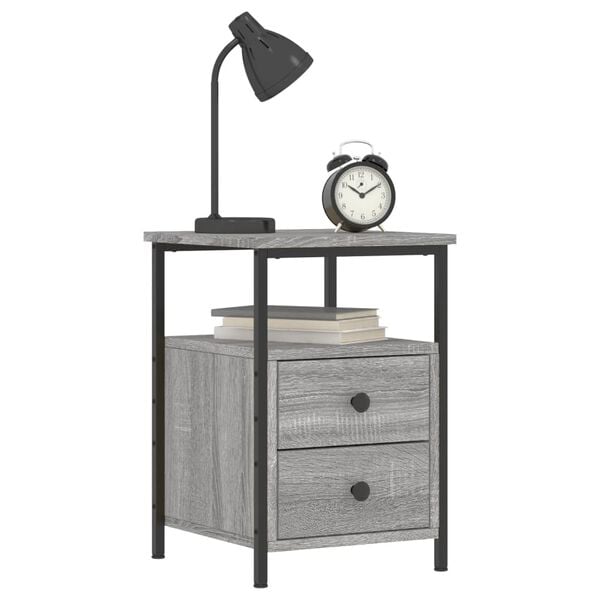 vidaXL Bedside Cabinets 2 pcs Grey Sonoma 34x35.5x50 cm Engineered Wood