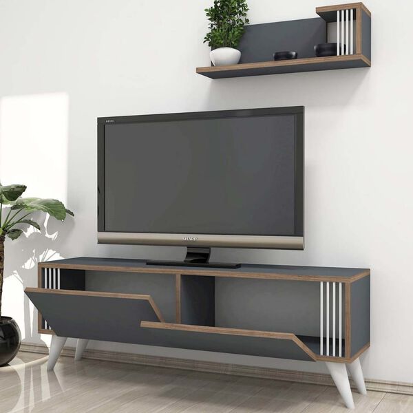 Homemania TV Stand Nicol 120x31x42 cm Anthracite