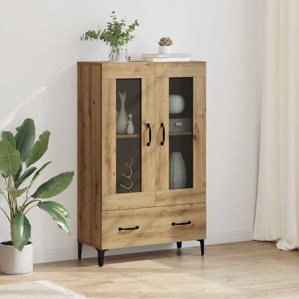 vidaXL Highboard Artisan Oak 70 x 31 x 115 cm Engineered Wood and Iron