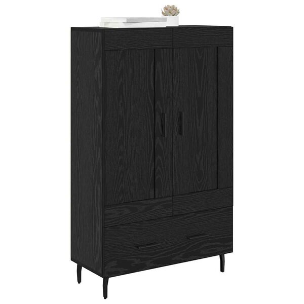 vidaXL Highboard Black Oak 69.5 x 31 x 115 cm Engineered Wood