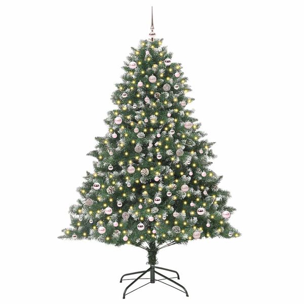 vidaXL Artificial Christmas Tree with 300 LEDs with Stand Green 240 cm