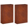 vidaXL Garden Planter 2 pcs Rusty 40 x 20 x 75 cm Weathering Steel