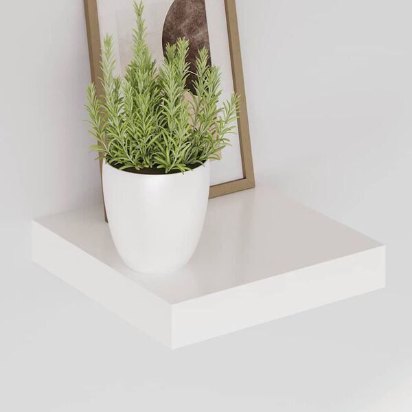 vidaXL Floating Wall Shelf High Gloss White 23x23.5x3.8 cm MDF