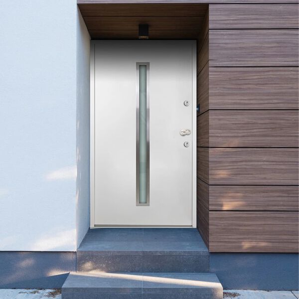 vidaXL Aluminium Front Door White 90x200 cm