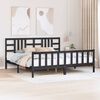 vidaXL Bed Frame without Mattress Black 200x200 cm Solid Wood Pine