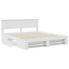 vidaXL Bed Frame with Headboard White 200 x 200 cm Engineered Wood