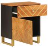 vidaXL Bedside Cabinet Brown and Black 50x33x60 cm Solid Wood Mango