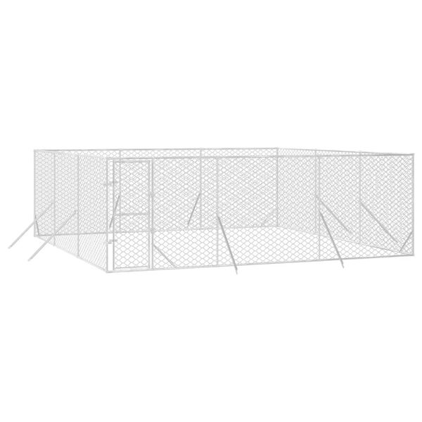 vidaXL Outdoor Dog Kennel Silver 6x6x2 m Galvanised Steel