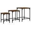 vidaXL Nesting Coffee Tables 3 pcs Smoked Oak Engineered Wood