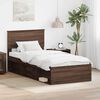 vidaXL Bed Frame with Headboard Brown Oak 90 x 200 cm Engineered wood