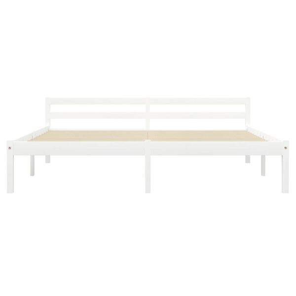 vidaXL Bed Frame without Mattress White Solid Pine Wood 160x200 cm