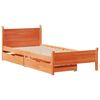 vidaXL Bed Frame without Mattress Wax Brown 100x200 cm Solid Wood Pine