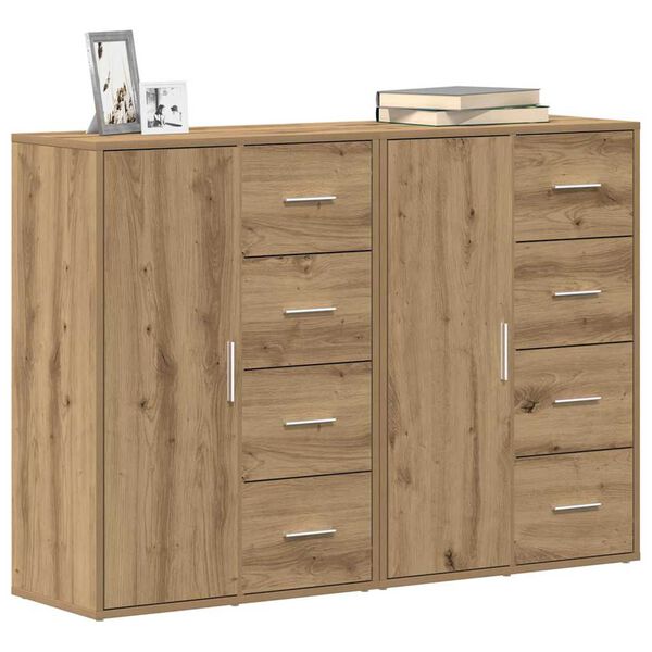 vidaXL Sideboards 2 pcs Artisan oak 60 x 31 x 84 cm Engineered wood