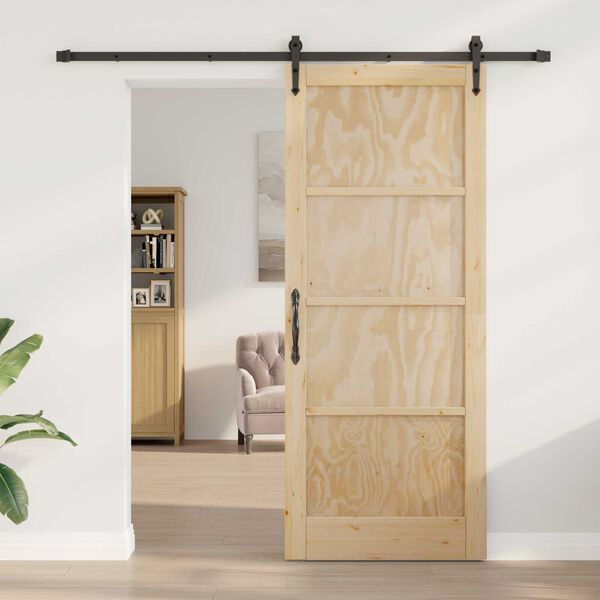 vidaXL Sliding Door ORKDAL Brown 86 x 211 cm Solid Pine Wood