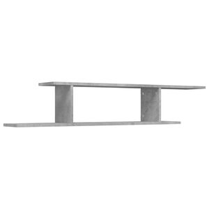 vidaXL Wall-Mounted TV Shelf Concrete Grey 125x18x23 cm Engineered Wood