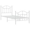vidaXL Metal Bed Frame without Mattress with Footboard White 90x190cm