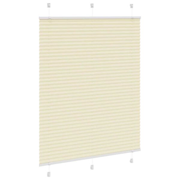 vidaXL Pleated Blind Cream 105x100 cm Fabric Width 104.4 cm Polyester