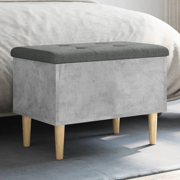 vidaXL Storage Bench Concrete Grey 62x42x46 cm Engineered Wood