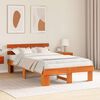 vidaXL Bed Frame with Headboard Wax Brown 140 x 190 cm Solid Pine Wood