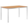 vidaXL Dining Table | White, Teak Brown | Solid teak wood, Stainless steel 304